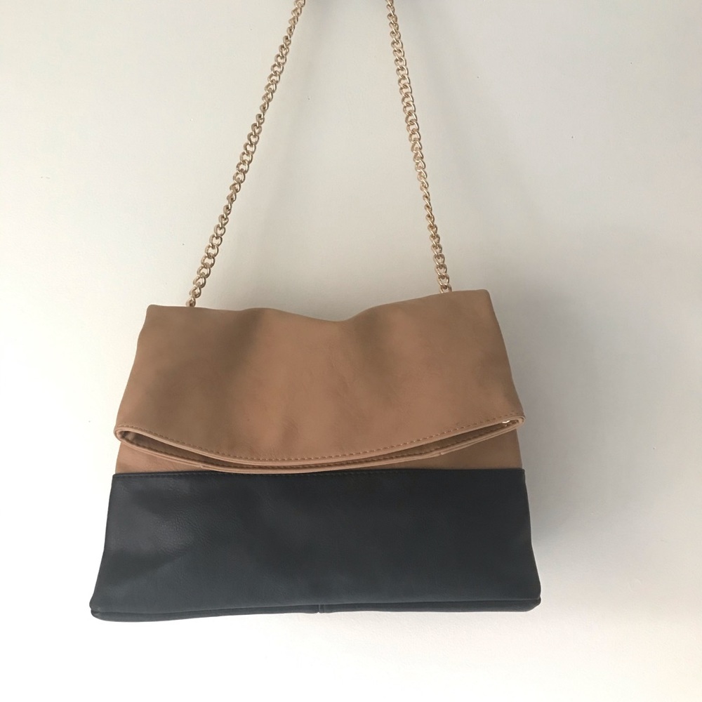 Multi-way Purse brown and black with chain